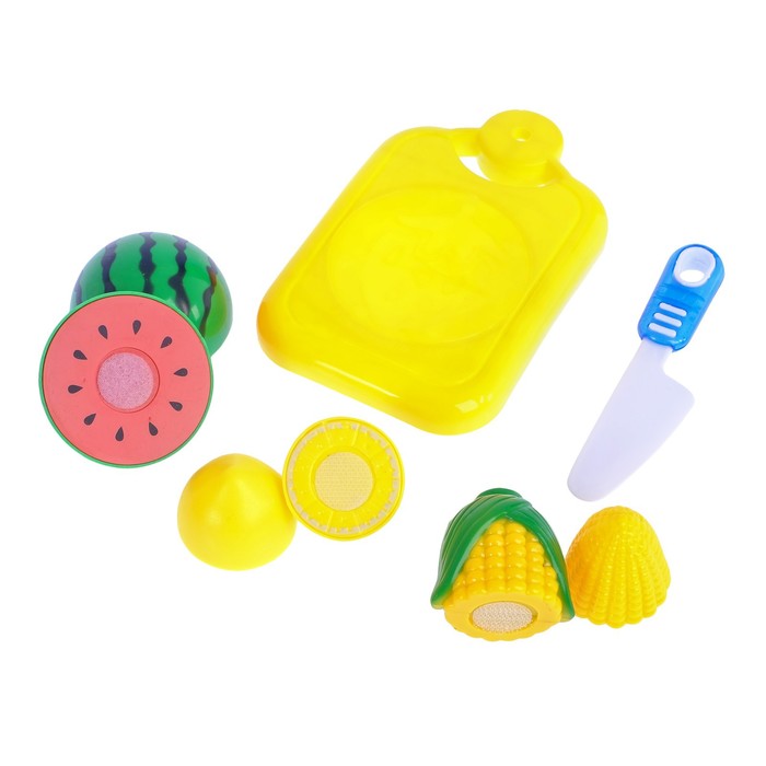 Набор продуктов для нарезки на липучках "Овощи/Фрукты", МИКС