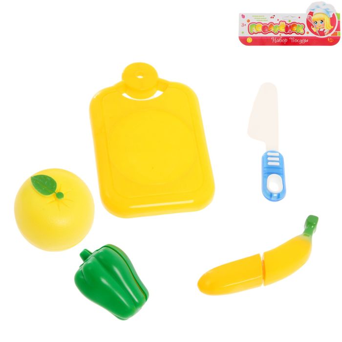 Набор продуктов для нарезки на липучках "Овощи/Фрукты", МИКС
