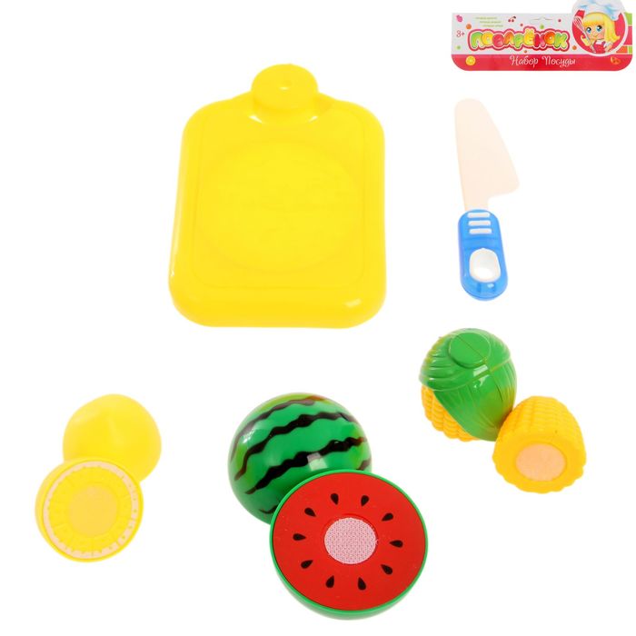Набор продуктов для нарезки на липучках "Овощи/Фрукты", МИКС