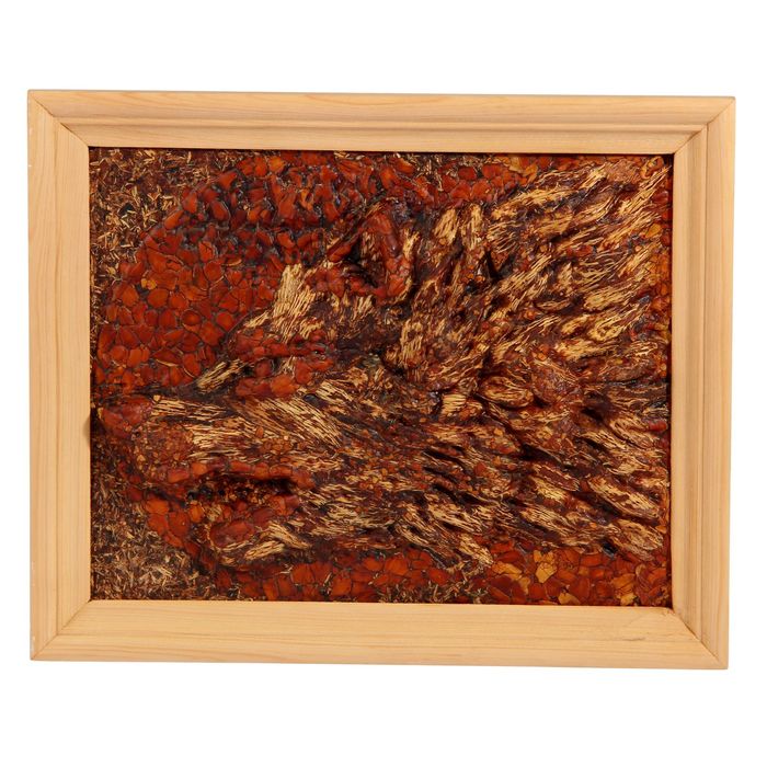 Мини панно из кедропласта "Волк" 23х28 см