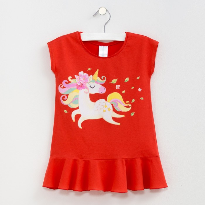 Туника KAFTAN "Пони", рост 110-116 (32), 5-6 лет, цвет алый