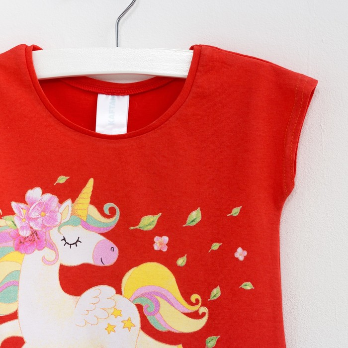 Туника KAFTAN "Пони", рост 110-116 (32), 5-6 лет, цвет алый