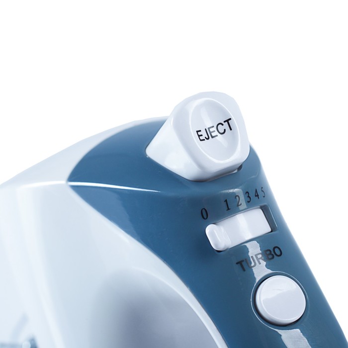 Миксер EuroStek EHM-355, 350 Вт, 5 скоростей, режим ТУРБО, 4 насадки