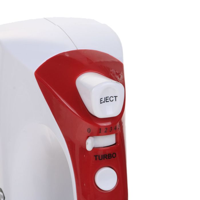 Миксер EuroStek EHM-356, 350 Вт, 5 скоростей, режим ТУРБО, 4 насадки