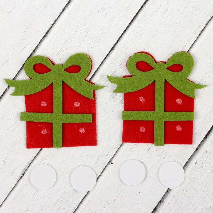 Декоративные наклейки из фетра "Праздник", МИКС