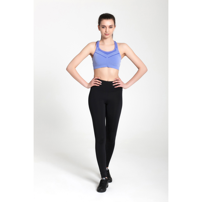 Топ женский спортивный 11140 цвет синий меланж, р-р 44-46 (M)