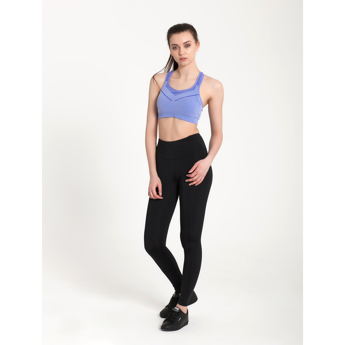 Топ женский спортивный 11140 цвет синий меланж, р-р 44-46 (M)