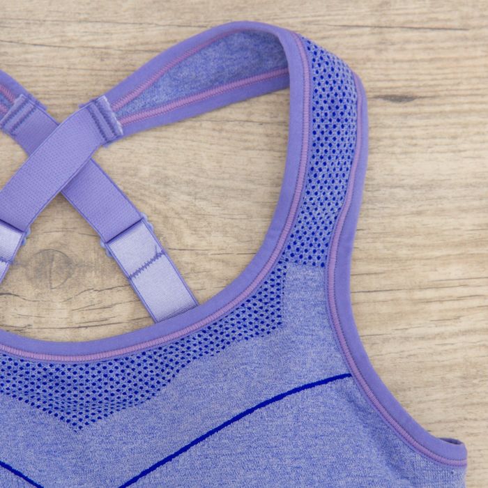 Топ женский спортивный 11140 цвет синий меланж, р-р 44-46 (M)