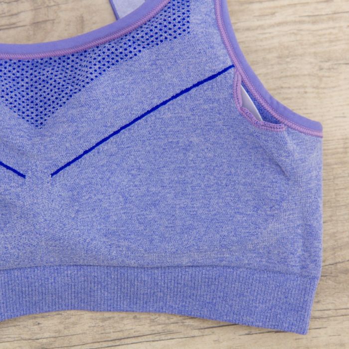 Топ женский спортивный 11140 цвет синий меланж, р-р 44-46 (M)