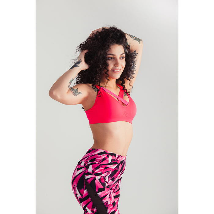 Топ женский спортивный 31732 цвет коралловый, р-р 40-42 (S)