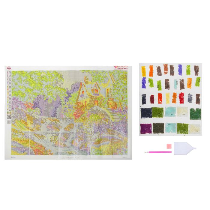 Картина стразами "Дом у бурной реки"