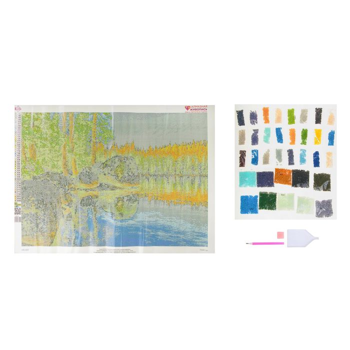 Картина стразами "Озеро в Карелии"