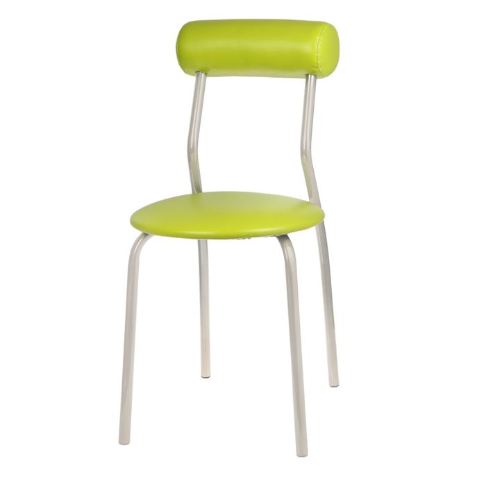 Стул с мягкой спинкой "Роджер", цвет обивки салатовый, каркас хром