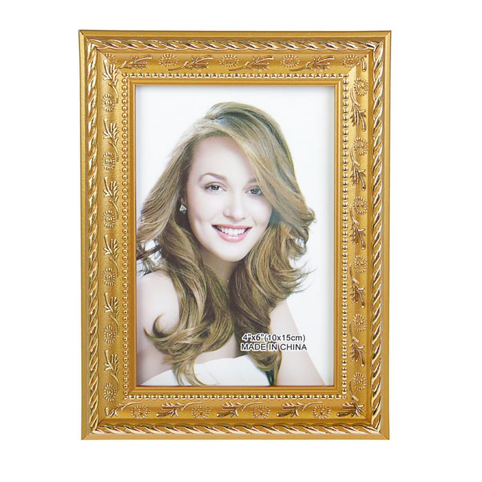 Фоторамка пластик 10х15 см "Золотистая ветвь" 19х14 см
