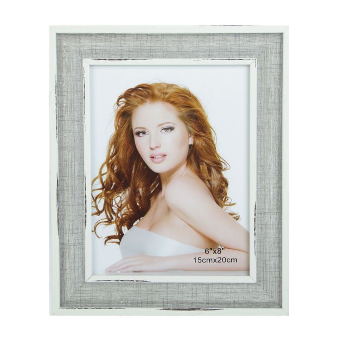 Фоторамка пластик 15х20 см "Сепия с белыми вставками" 25,5х20,5 см