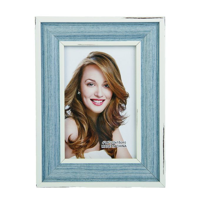 Фоторамка пластик 10х15 см "Джинса с белыми вставками" 20,5х15,5 см