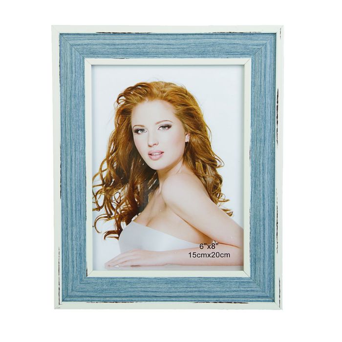 Фоторамка пластик 15х20 см "Джинса с белыми вставками" 25,5х20,5 см