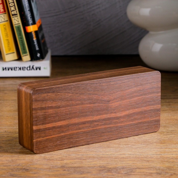 Часы-будильник настольные электронные прямоугольные, цвет венге, цифры зелёные, от сети, 21 х 5 х 9 см