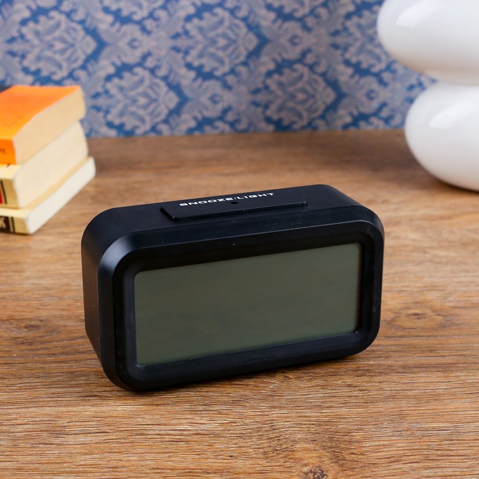 Часы-будильник настольные электронные прямоугольные, горизонтальные, микс, батарейки 3 х ААА, 13,5 х 4,5 х 7,5 см