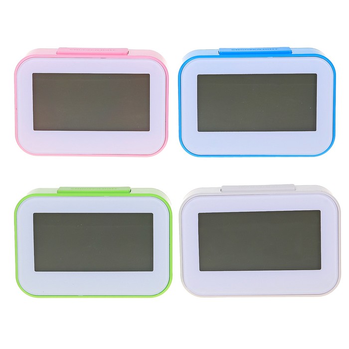 Часы-будильник настольные электронные прямоугольные, горизонтальные, микс, батарейки 3 х ААА, 14 х 9,5 х 4 см