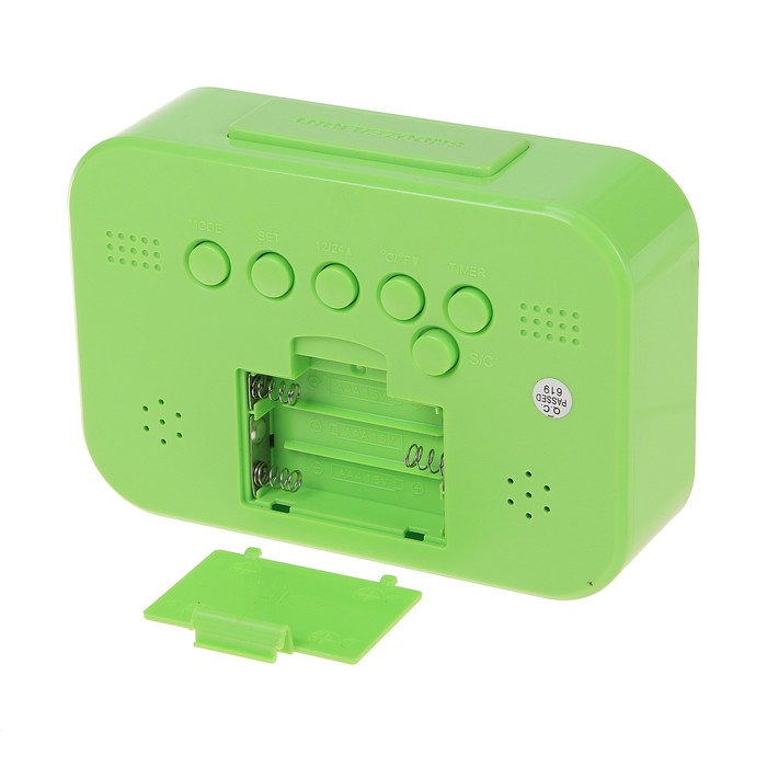 Часы-будильник настольные электронные прямоугольные, горизонтальные, микс, батарейки 3 х ААА, 14 х 9,5 х 4 см