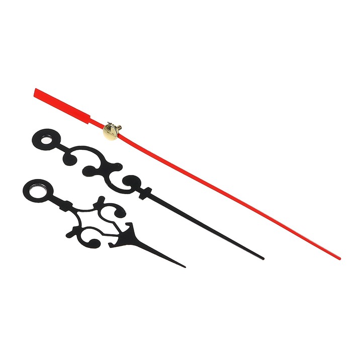 Комплект из 3-х стрелок для часов черные резные 57/88 (2049) (фасовка 100 наборов)