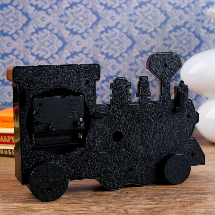 Будильник. Серия Транспорт. Паровоз. Модный матовый 22*5,5*16 см.