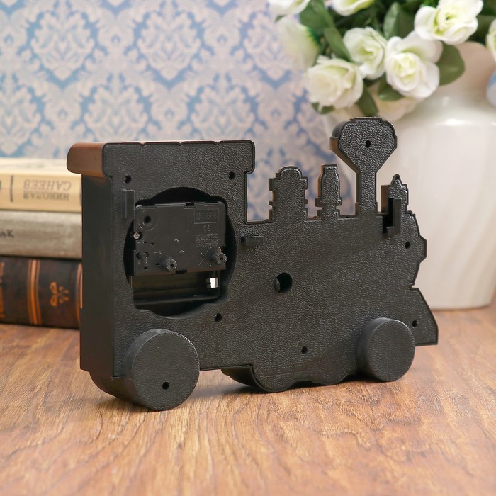 Будильник. Серия Транспорт. Паровоз. Модный матовый 22*5,5*16 см.