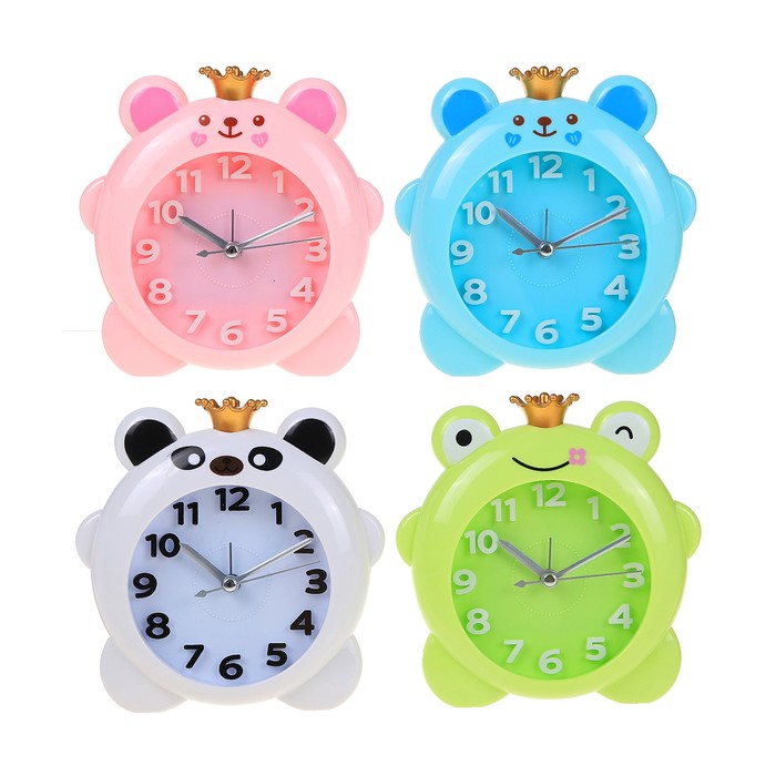 Будильник детский "Животные", d=11.5см, микс