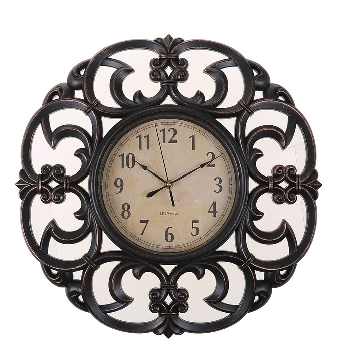 Часы настенные «Лепнина», ковка, чёрные, d=45 см