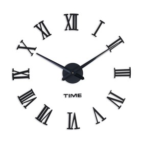 Часы-наклейка DIY 'Лорье', d=120 см, черные Ош