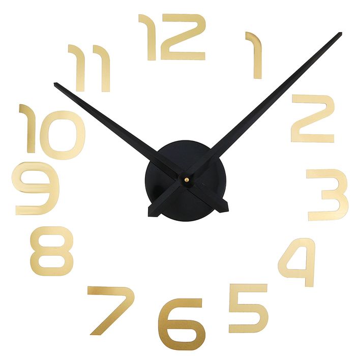 Часы-наклейка DIY "Объём модерн", золотые, 120см