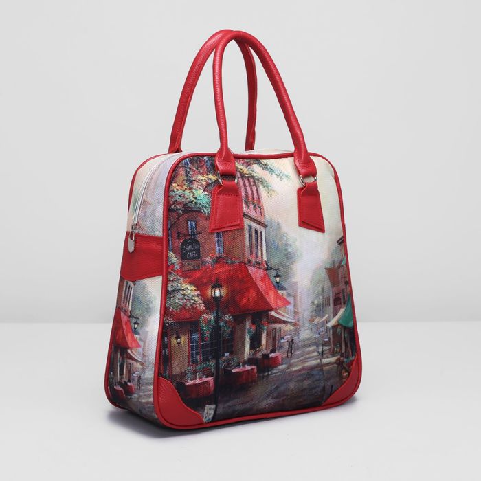 Сумка женская на молнии "Кафе", 1 отдел, разноцветный