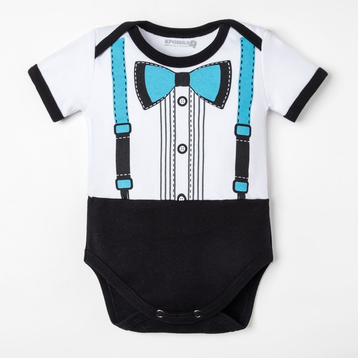 Боди детское "Костюм с подтяжками", рост 62-68 см, 3-6 мес(22 р-р), 100% хлопок, интерлок