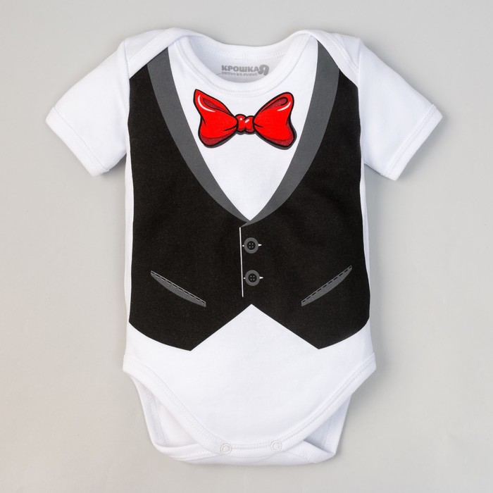 Боди детское "Костюм с бабочкой", рост 68-74 см, 6-9 мес(24 р-р), 100% хлопок, интерлок