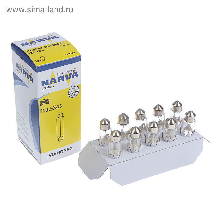 фото Лампа автомобильная narva festoon lamps, fest t10,5, 12 в, 10 вт, (sv8,5-41/11)