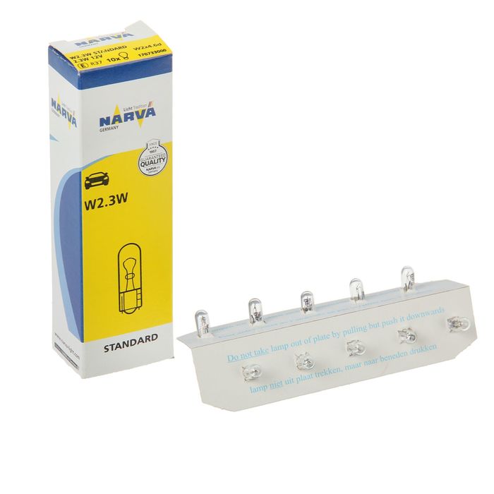 Лампа автомобильная Narva, W2,3W, 12 В, 2,3 Вт (W2x4,6d)