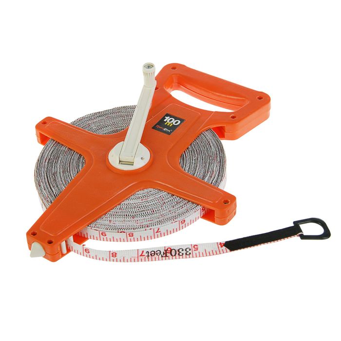 Мерная лента геодезическая Hobbi, фиберглассовая, 100 м x 13 мм