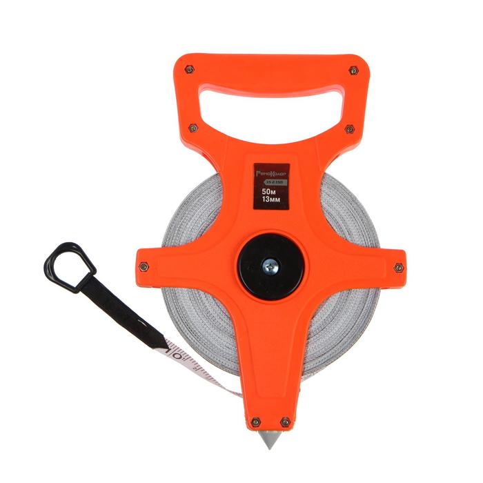 Мерная лента геодезическая Hobbi/Remocolor, фиберглассовая, открытый корпус, 50 м x 13 мм