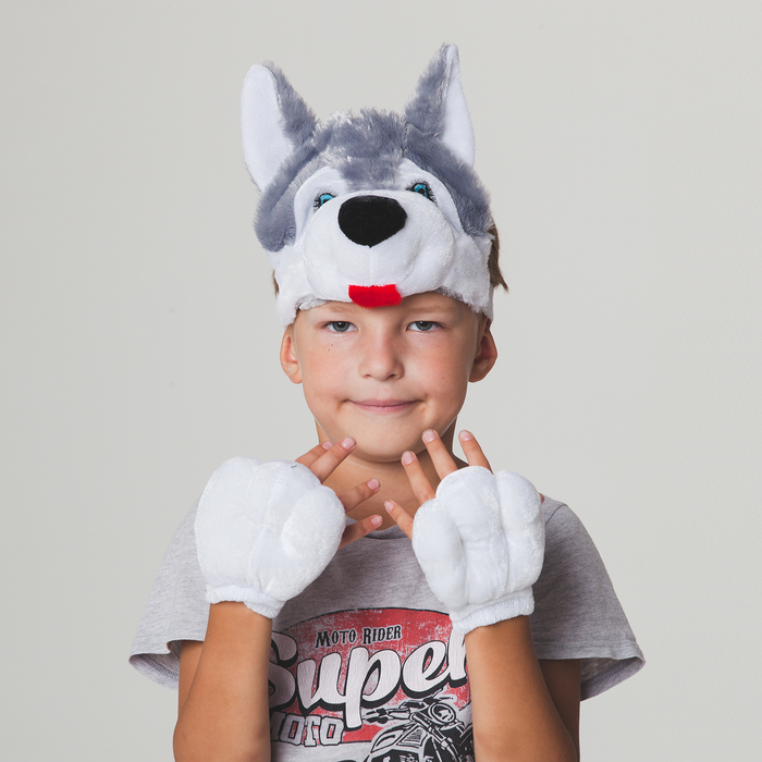 Карнавальный набор "Хаски", лапки, маска-шапка, р-р 54-58