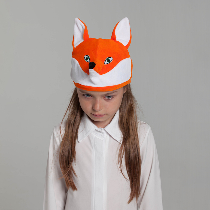 Карнавальная шапка "Лиса", велюр, хлопок, р-р 52-57