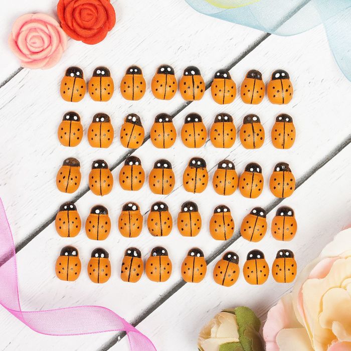 Наклейки "Божьи коровки", оранжевые, набор 40 шт.
