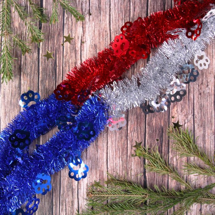 Мишура "Лапка", триколор, d - 5 см, 2 м