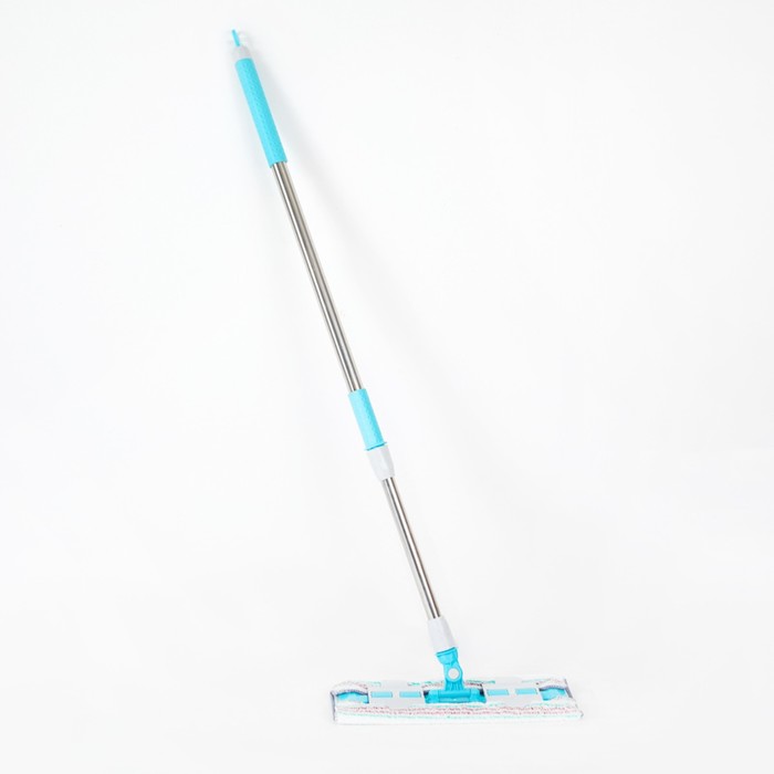 Швабра плоская, телескопическая ручка 88-132 см, насадка из микрофибры