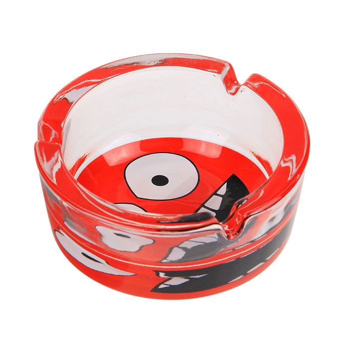 Пепельница круг. Рожицы 10см микс