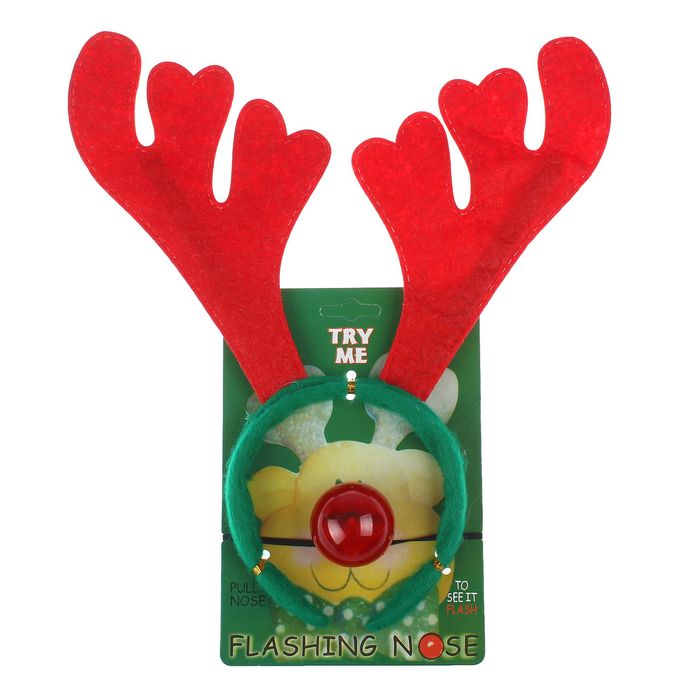 Карнавальный набор "Олень", ободок, нос световой