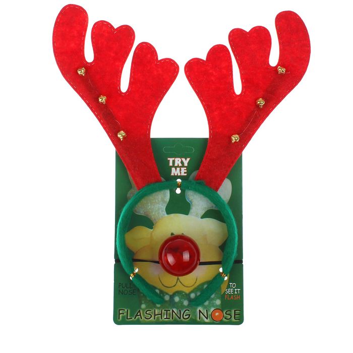 Карнавальный набор "Лось", ободок, нос световой