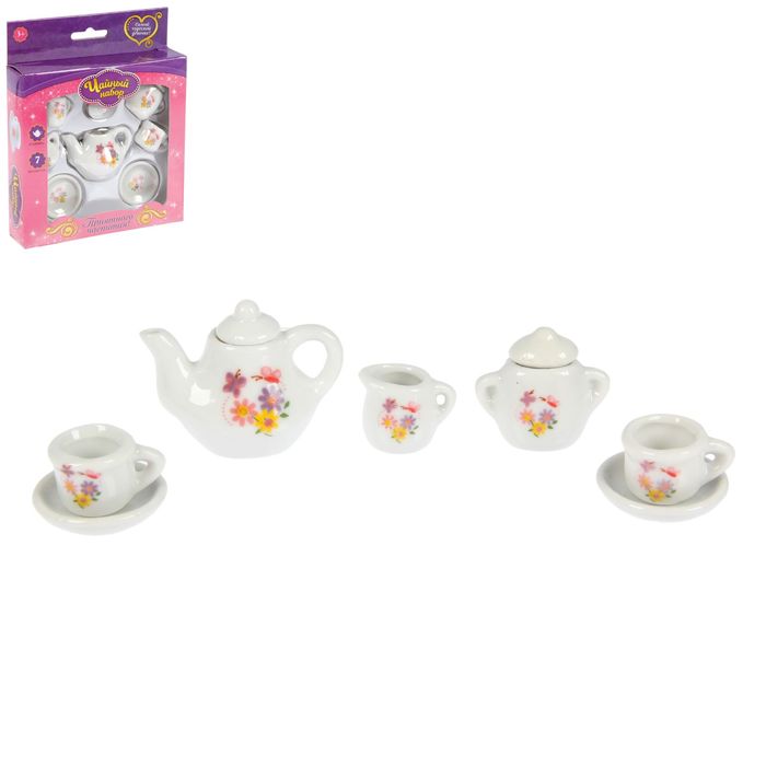 Набор посуды керамической "Весенние цветы" на 2 персоны, 7 предметов