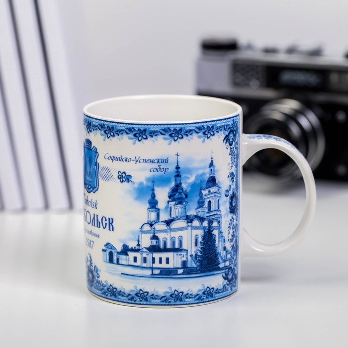 Кружка керамика «Тобольск» (гжель), 300 мл