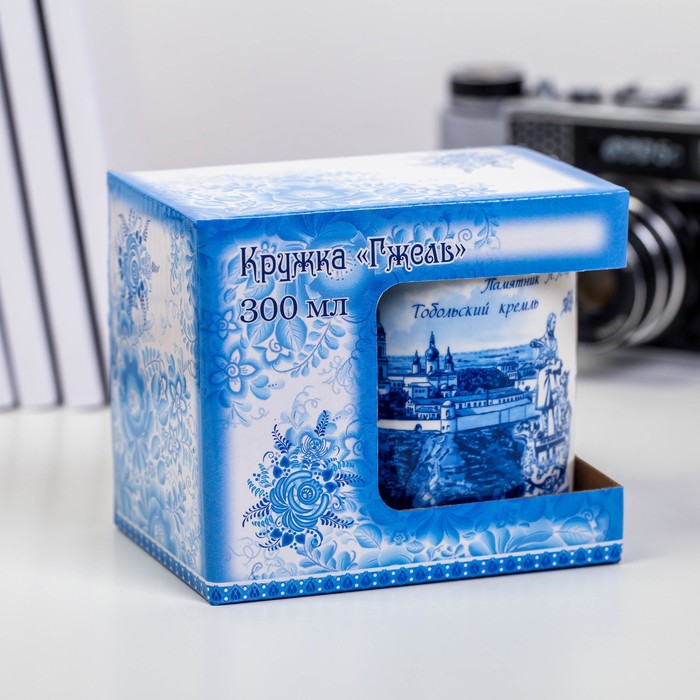 Кружка керамика «Тобольск» (гжель), 300 мл